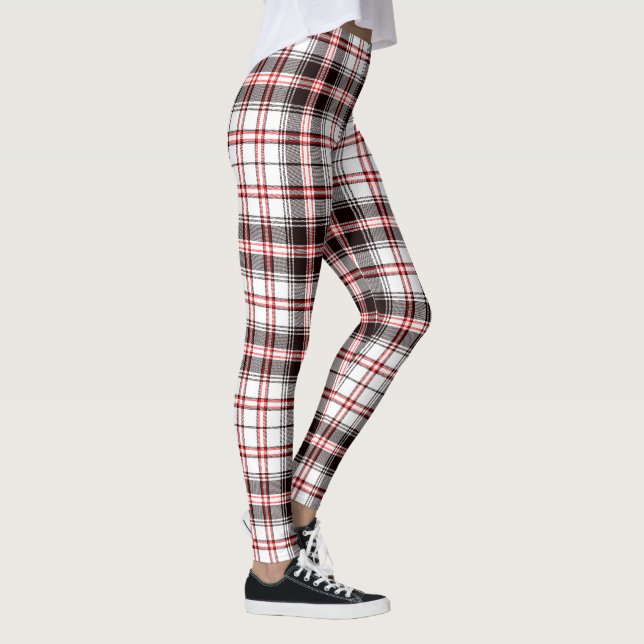 Red and Black Tartan Pattern Leggings (Right)
