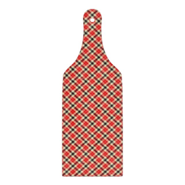 Red and Black Tartan Plaid Cutting Board (Front)