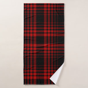 Red and black tartan plaid Scottish seamless patte Bath Towel