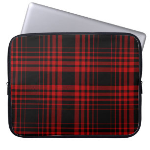 Red and black tartan plaid Scottish seamless patte Laptop Sleeve