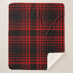 Red and black tartan plaid Scottish seamless patte Sherpa Blanket