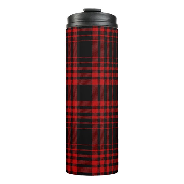 Red and black tartan plaid Scottish seamless patte Thermal Tumbler (Front)