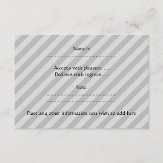 Red and black teapot design, on grey stripes. RSVP card