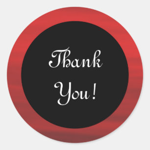 Red and Black "Thank You!" Sticker