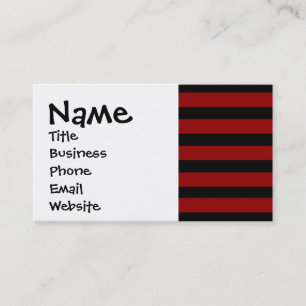 Red and Black Thick Striped Layer Pattern Business Card