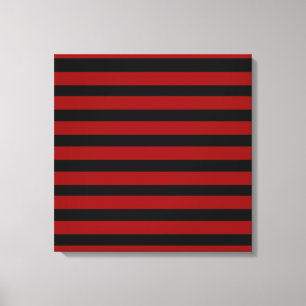 Red and Black Thick Striped Layer Pattern Canvas Print