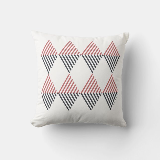 Red and Black Triangles Accent Pillow (Front)