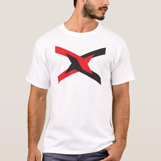Red and Black Unit Letter X Monogram T-Shirt (Front)