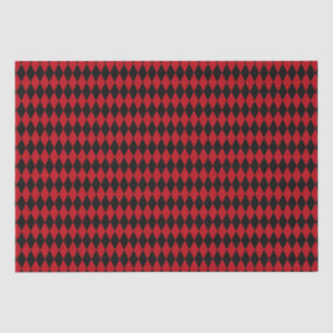 Red and Black Vintage Harlequin Tissue Paper