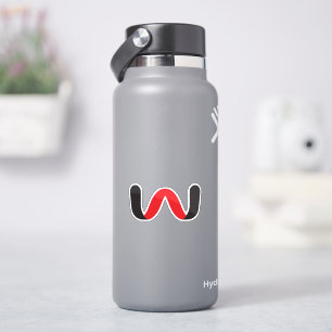 Red and Black Wave Minimal Letter W Monogram
