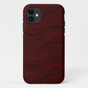 Red and black waves and stripes iPhone 11 case