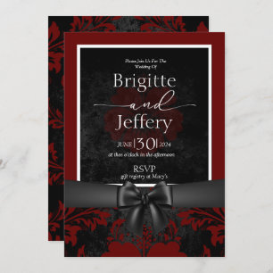 Red and black wedding invitation