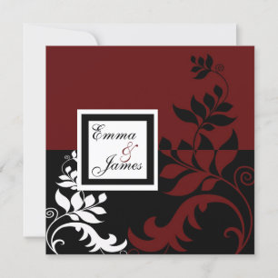 Red and Black Wedding Invitation