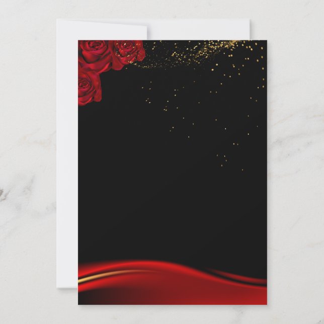 Red and Black Wedding Invitation (Back)