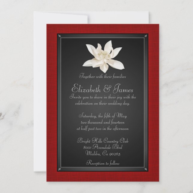 Red And Black Wedding Invitations (Front)