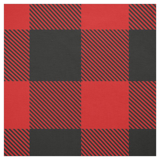Red and Black XXL Buffalo Check Plaid Tartan Fabric (Swatch)