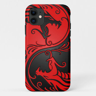 Red and Black Yin Yang Dragons iPhone 11 Case