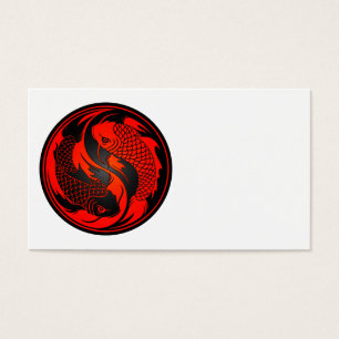 Red and Black Yin Yang Koi Fish