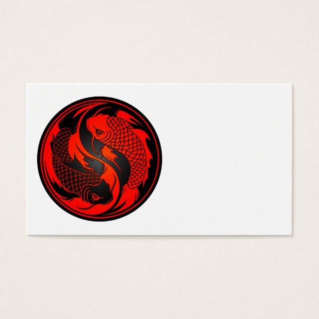 Red and Black Yin Yang Koi Fish (Front)