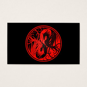 Red and Black Yin Yang Phoenix
