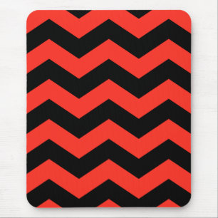 Red and Black Zig Zag Pattern Mouse Mat