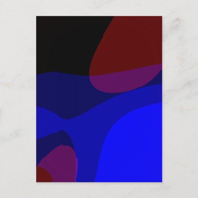 Red And Blue Abstract Art 601 Postcard (Front)