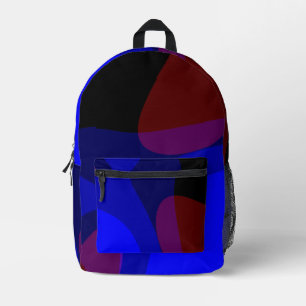 Red And Blue Abstract Art 601 Printed Backpack