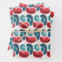 Red And Blue Abstract Plants