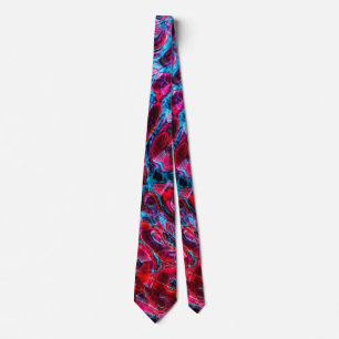 RED AND BLUE ABSTRACT STYLISH NECK TIE
