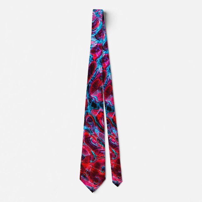 RED AND BLUE ABSTRACT STYLISH NECK TIE (Front)
