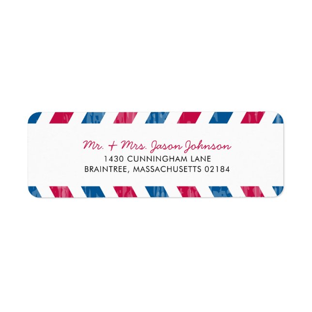Red and Blue Airmail RETURN ADDRESS Mailing (Front)