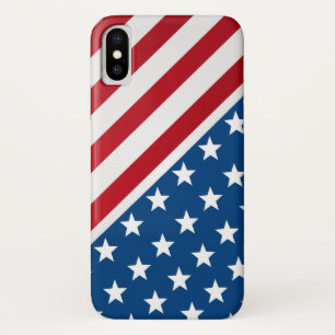 Red and Blue American Flag Pattern iPhone X Case