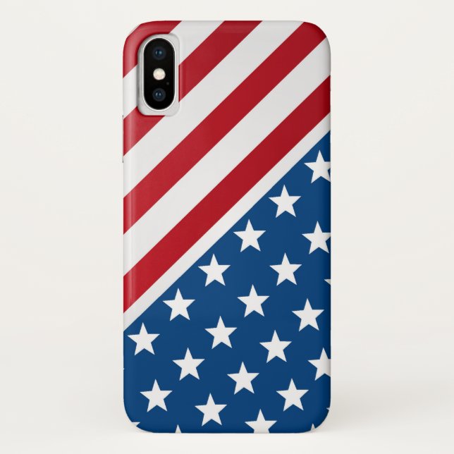 Red and Blue American Flag Pattern Case-Mate iPhone Case (Back)