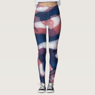 Red and Blue Artsy Leggings