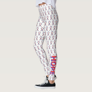 Red and Blue Awareness Ribbon Custom Leggings