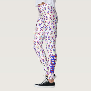 Red and Blue Awareness Ribbon Custom Leggings