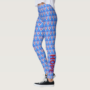 Red and Blue Awareness Ribbon Custom Leggings
