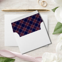 Red and Blue Buffalo Plaid Photo Flat Holiday Card