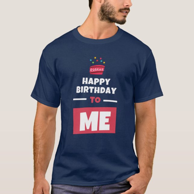 Red and Blue Cake Birthday Event T-Shirt (Front)