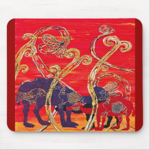 Red and Blue Camels Mousepad
