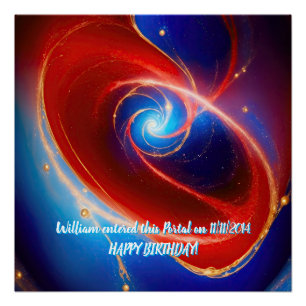 Red and Blue Cosmic Spiral Poster