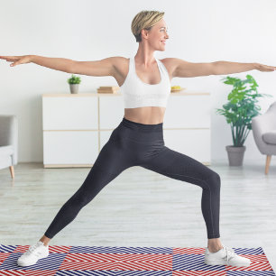 Red And Blue Diagonal Striped Yoga Mat