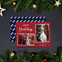 Red and Blue Dog Bones Happy Howlidays Photo