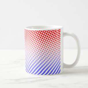 Red and Blue Dots and Stripes Coffee Mug