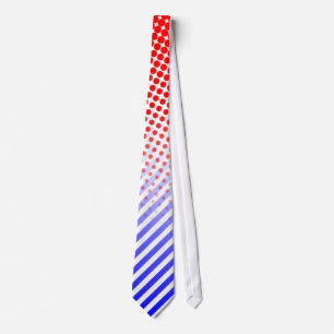 Red and Blue Dots and Stripes Tie