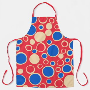 Red And Blue Dots On Red Apron
