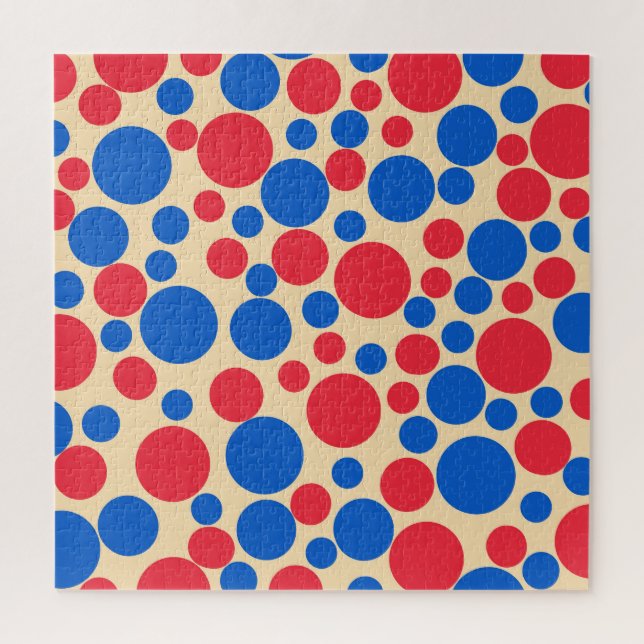Red And Blue Dots On Tan  Jigsaw Puzzle (Vertical)
