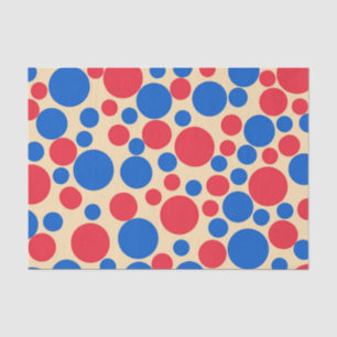 Red And Blue Dots On Tan  Tissue Paper
