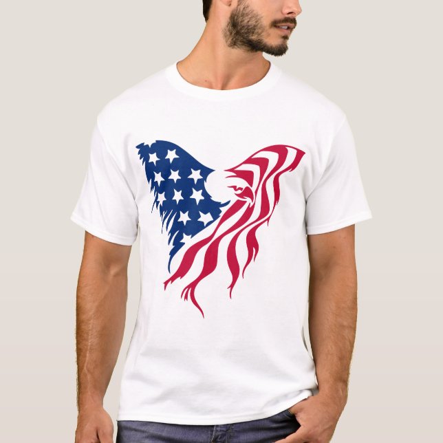 Red and Blue Eagle  T-Shirt (Front)