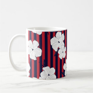 Red and blue Floral botanical seamless pattern wit Coffee Mug